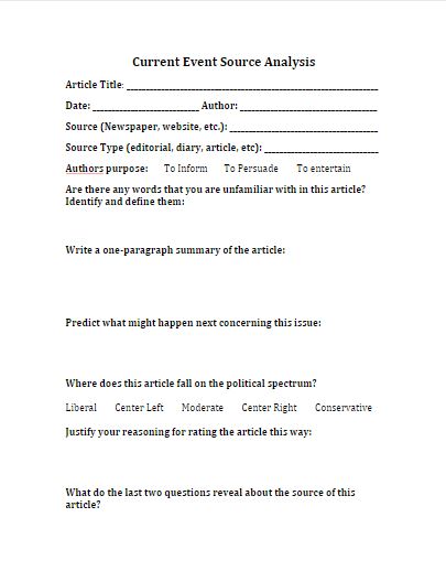 CE Analysis Sheet